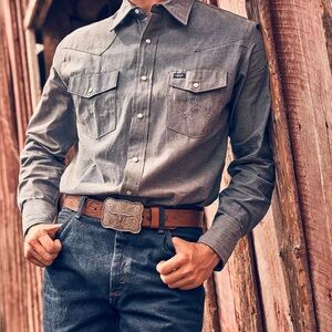 Wrangler Pearl Snap Long Sleeve 4X Western Shirt